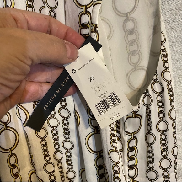 Banana Republic high neck sleeveless lined NWT SZ SX, chain pattern, elastic - Picture 8 of 13